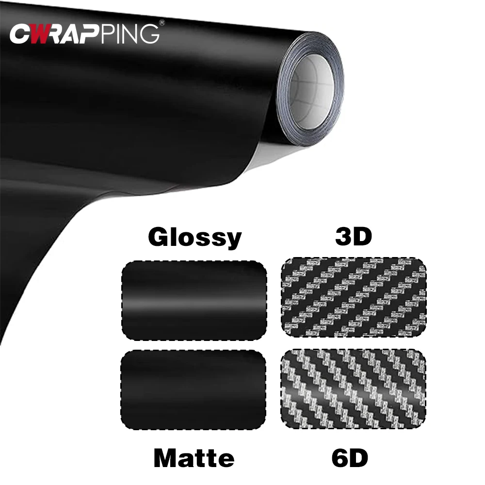 Car Accessories Tape - Karbon Fiber Mat Parlak Siyah Araba