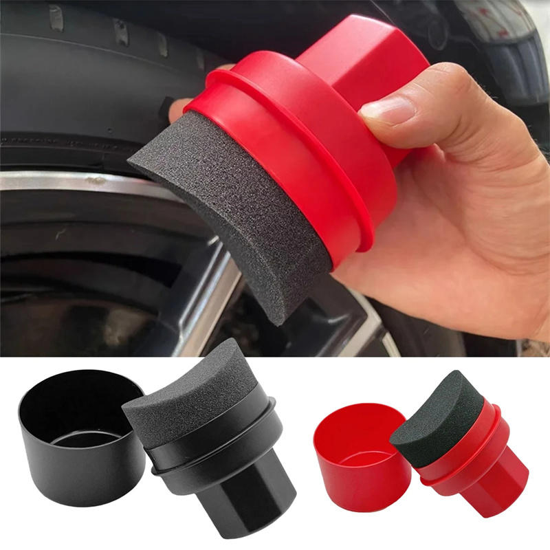 Car Detailing Brush - Araba Lastik Cilalama Süngeri Kapaklı Kavisli