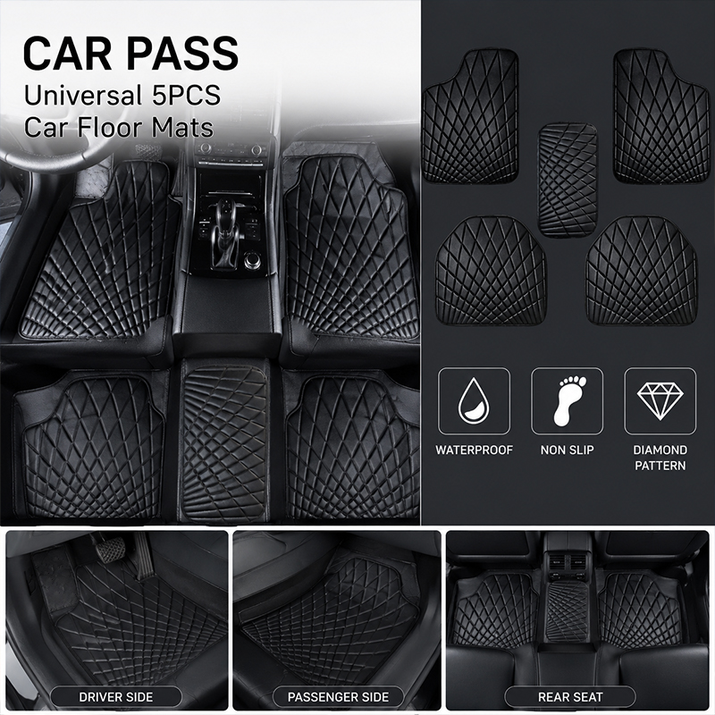 Car Accessories For Inside - CAR PASS Universal 5 Parça Deri