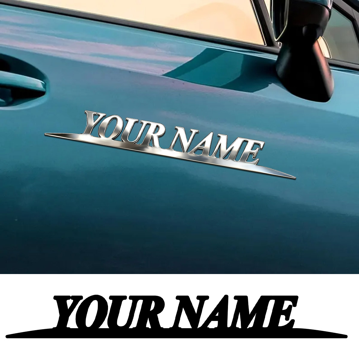 Car Accessories Gifts - Metal Trendy İsiminizin Yazılı Çıkartmaları Özel