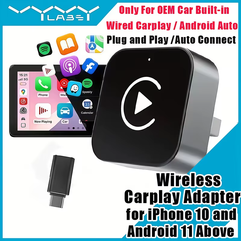 Car Accessories Usa - 2'si 1 arada Kablosuz CarPlay Adaptörü,
