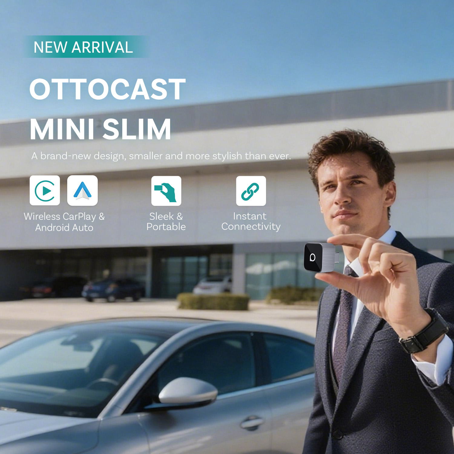 Car Accessories Usa - Ottocast Mini Slim Kablosuz CarPlay Android