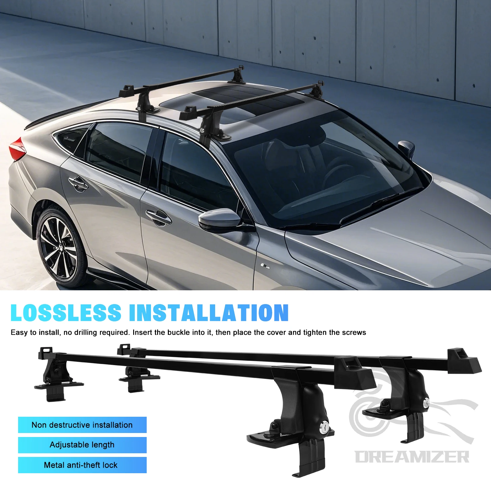 1 çift evrensel 54 inç araç ar - Car Roof Rack Cross Bar incelemesi ve fiyatı