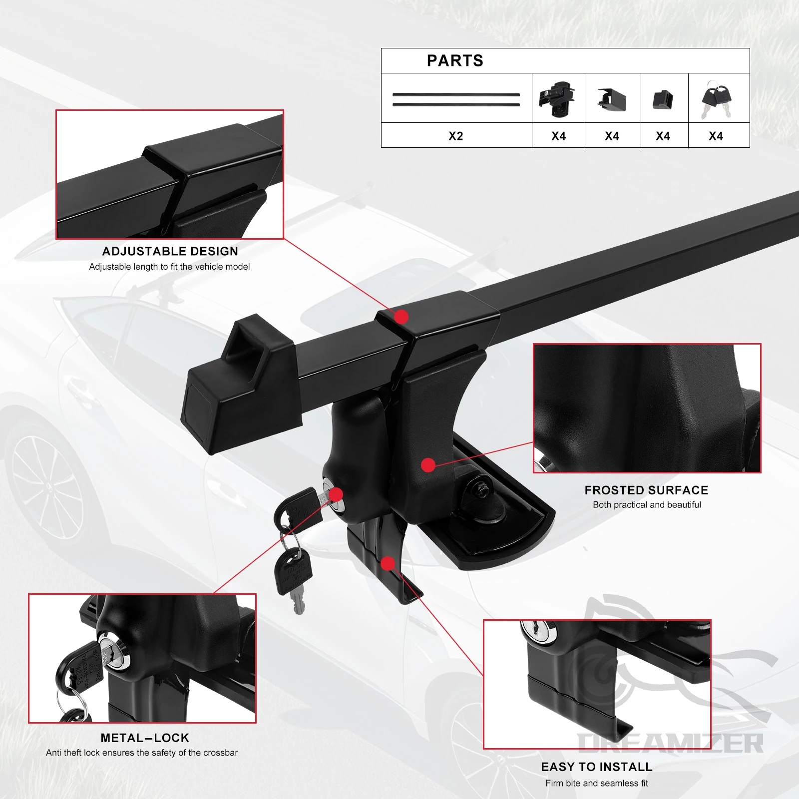 1 çift evrensel 54 inç araç ar - Car Roof Rack Cross Bar incelemesi ve fiyatı
