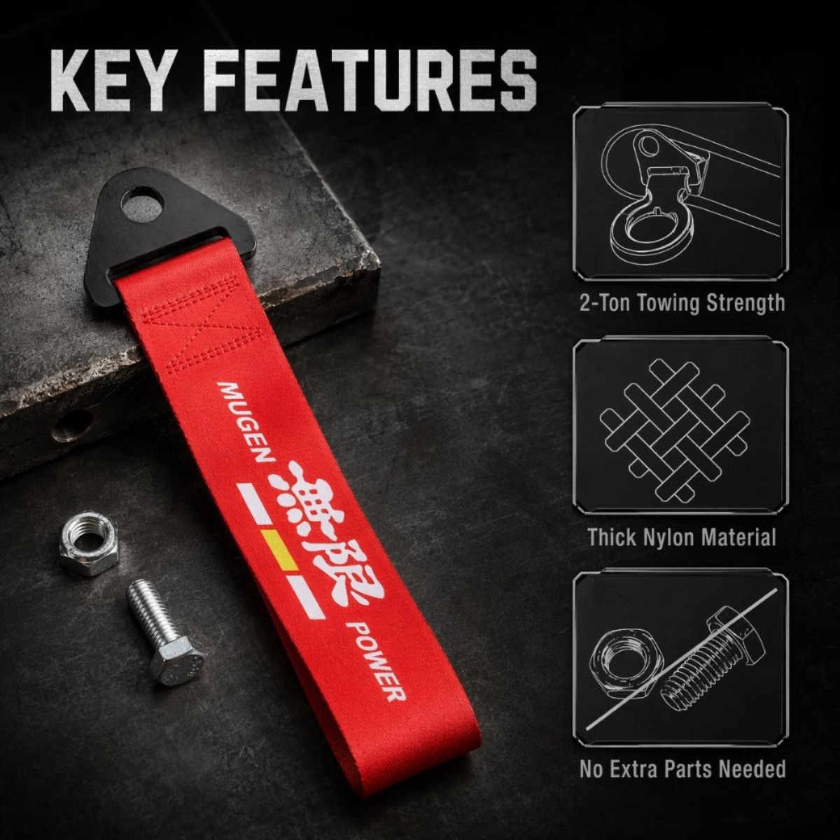 Araba Yarışı Çekme Halatı JDM  - Car Accessories Unique incelemesi ve fiyatı