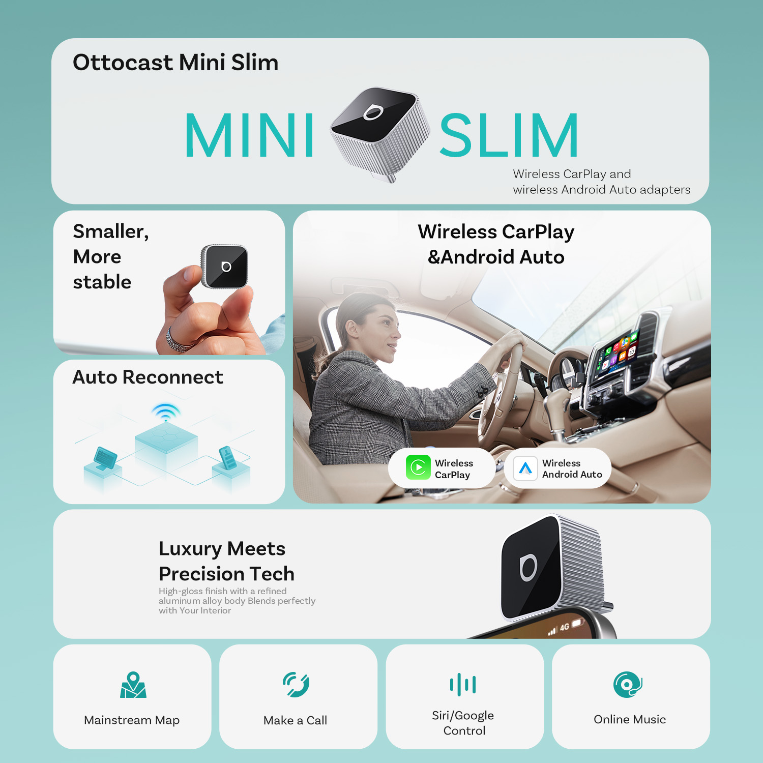 Ottocast Mini Slim Kablosuz Ca - Car Accessories Usa incelemesi ve fiyatı